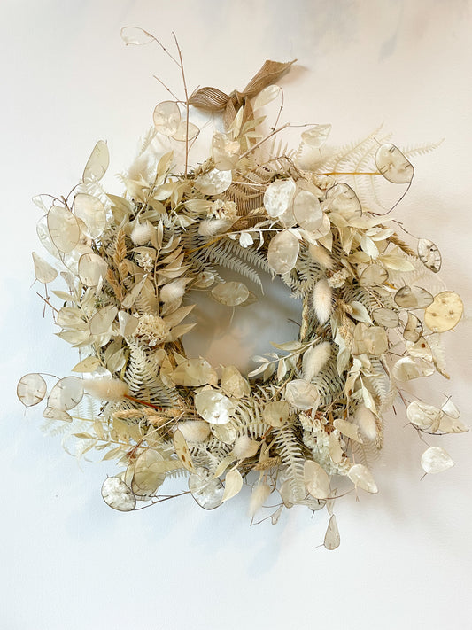 Natural everlasting dried flower wreath - home decor